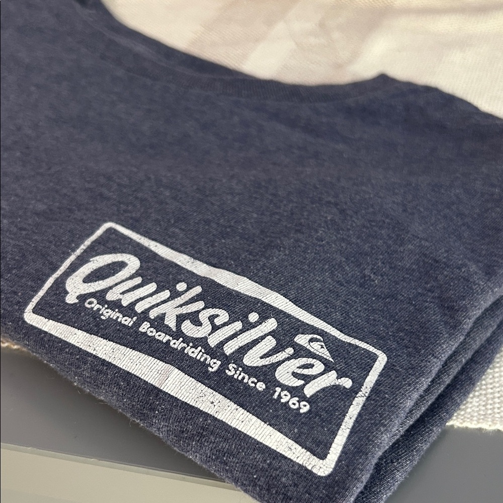 Quiksilver Navy Tee with White Logo